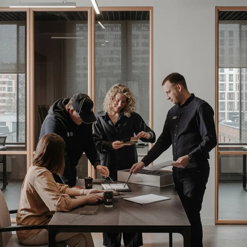 A cross-functional insider threat working group reviewing indicator data.